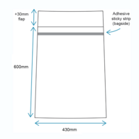 600 x 845mm reseal bags (x25 with BAGSIDE adhesive)